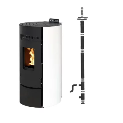 INTERSTOVES Pack Po&ecirc;le &agrave; granules LEANDRO 9 Etanche + Kit Conduit Vertic