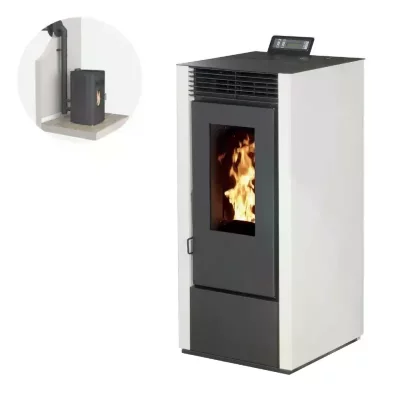 INTERSTOVES Pack Po&ecirc;le &agrave; granules MARINA 11KW Etanche + Kit Conduit Ventouse - Blanc