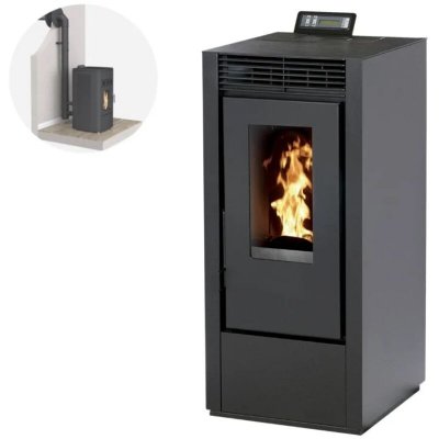 INTERSTOVES Pack Po&ecirc;le &agrave; granules MARINA 14KW Etanche + Kit Conduit Ventouse (sortie fa&ccedil;ade)