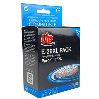UPRINT Pack PREMIUM compatible EPSON T26XL 4 cartouches