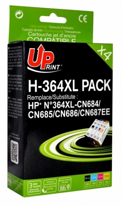 UPRINT Pack PREMIUM compatible HP 364XL, 4 cartouches