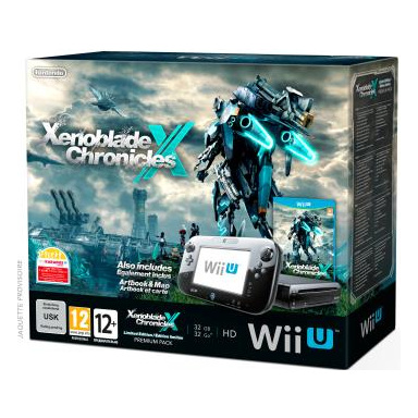 Pack Premium Console Nintendo Wii U 32 Go Noire + Xenoblade Chronicles X