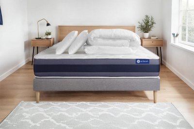 ACTISOM Pack pr&ecirc;t &agrave; dormir 200x200 cm sommier kit gris