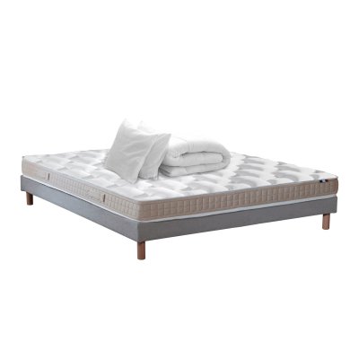 IDLITERIE Pack Pr&ecirc;t &agrave; dormir : matelas + sommier + couette + oreillers 140x190