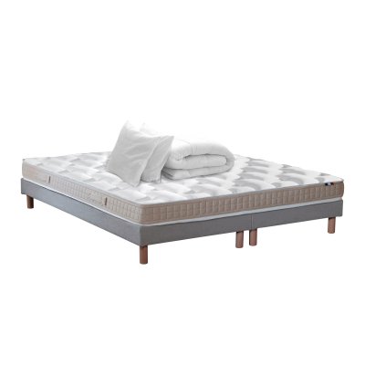 IDLITERIE Pack Pr&ecirc;t &agrave; dormir : matelas + sommier + couette + oreillers 160x200