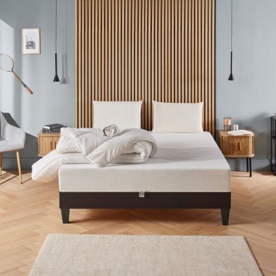 OLYMPE LITERIE Pack Pr&ecirc;t &agrave; dormir Sensitive 140x190 cm Matelas Mousse + Sommier + Accessoires