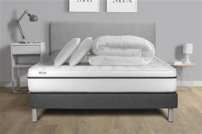 VITALIT Pack pr&ecirc;t a dormir VITAL SPA sommier Kit gris