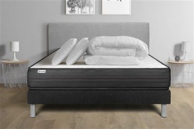 VITALIT Pack pr&ecirc;t a dormir VITALPOWER 180 x 200 cm sommier Kit noir