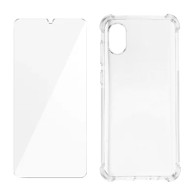 AVIZAR Pack Protection Samsung Galaxy A03 Core Coque + Verre Tremp&eacute; Transparent