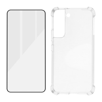 AVIZAR Pack Protection Samsung Galaxy S22 Coque + Verre Tremp&eacute; Transparent