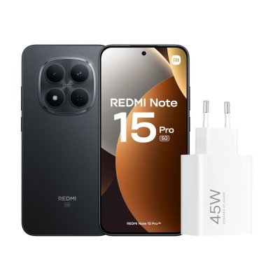 XIAOMI Pack REDMI Note 15 Pro 5G 256Go Noir + 45W Turbo Charging Power Adapter Type-A + Coque