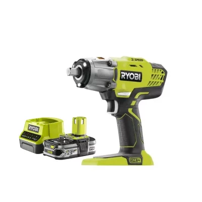 RYOBI Pack  Boulonneuse &agrave; chocs 18V One+ R18IW3-0 - 1 Batterie 2.5Ah - 1 Chargeur rapide RC18120-125
