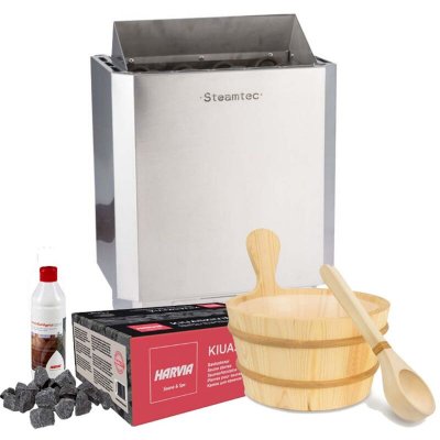 DESINEO Pack Sauna 9kw Avec Accessoires Seau + Louche + Pierres + Ar&ocirc;mes