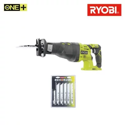 RYOBI Pack Scie sabre 18V OnePlus R18RS-0 - 6 lames OnePlus universelles bois et m&eacute;tal RAK06RB