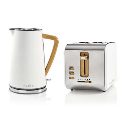 Pack Soft Touch Bouilloire Blanche 1.7L + Grille Pain Blanc 900W