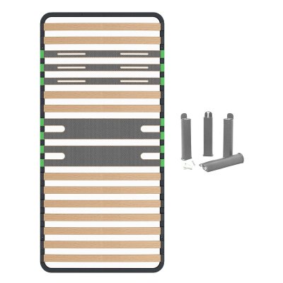 ALTOBUY Pack Sommier 16 Lattes 90x200cm + Pieds Gris - ALTOZONE - 