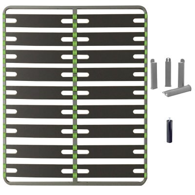 ALTOBUY Pack sommier 2x9 lattes 160x200cm + pieds gris + pied central