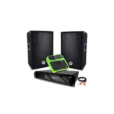 GEF ROY Pack sono 2 enceintes bms08 amplificateur 1000W bms1000 et table de mixage mini4