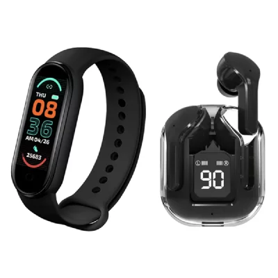  Pack Sport &Eacute;couteurs TWS Imagine Bluetooth 5.3 ENC et Bracelet Connect&eacute; Eko Noir