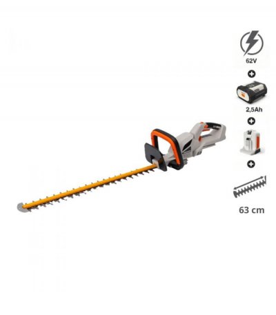 DAEWOO PACK Taille-haie sans fil 62V, lame 63 cm batterie 2,5Ah chargeur rapide -  DALHT62-24 