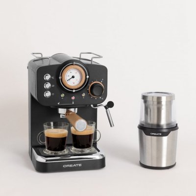  Pack THERA RETRO Cafeti&egrave;re expresso + MILL PRO Moulin &agrave; caf&eacute; et &agrave; &eacute;pices - Noir
