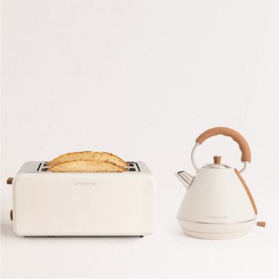 CREATE Pack - toast retro xl grille-pain long + kettle retro l bouilloire 1.7L - Beige 