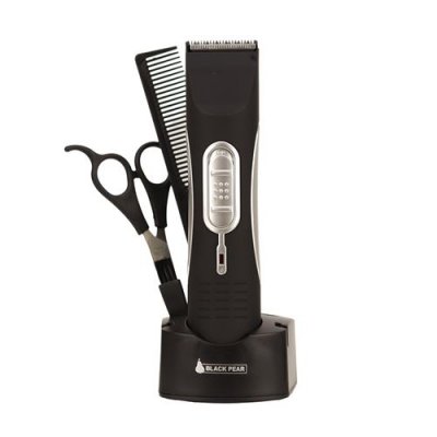 BLACKPEAR Pack Tondeuse &agrave; Cheveux et Barbe Black Pear BTS-14 - ciseaux - peigne - Brosse de nettoyage