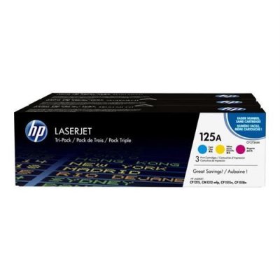HP Pack toners tricolor  pour Colorlaserjet CP 1215 / 1515 / 1518 (125A)