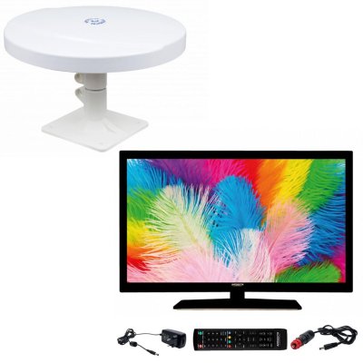 ANTARION Pack tv led 22"" 55cm t&eacute;l&eacute;viseur full hd 12v + antenne tnt omnidirectionnelle