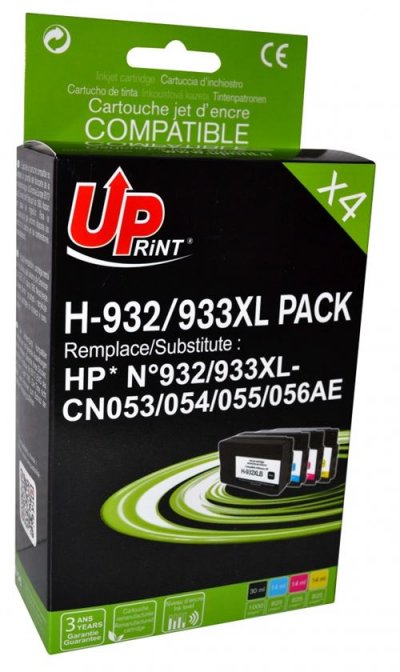 UPRINT Pack  compatible HP 932XL & 933XL, 4 cartouches