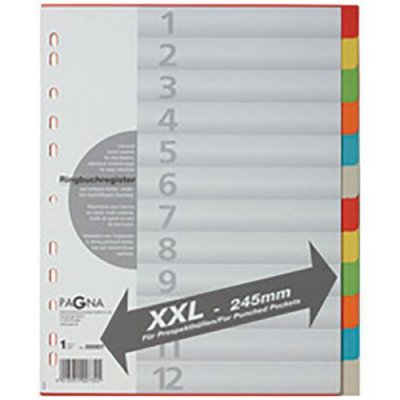 PAGNA  Intercalaires en carton, A4, 12 touches, extra large
