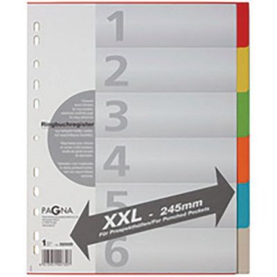 PAGNA  Intercalaires en carton, A4, 6 touches, extra large