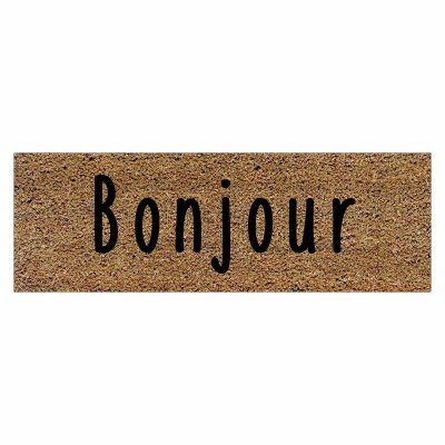 Paillasson coco imprime Bonjour