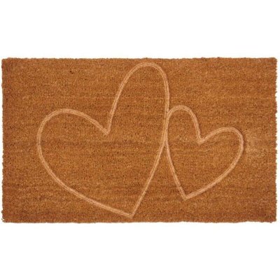 AUBRY GASPARD Paillasson coco int&eacute;rieur ext&eacute;rieur 75 x 45 cm coeurs thermocompress&eacute;