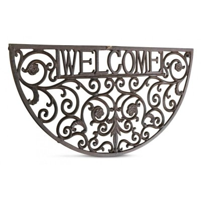 DECORATION D AUTREFOIS Paillasson demi lune fonte marron 61.5cm - d&eacute;coration d'autrefois