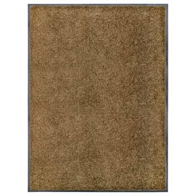 VIDAXL Paillasson lavable Marron 90x120 cm  Marron