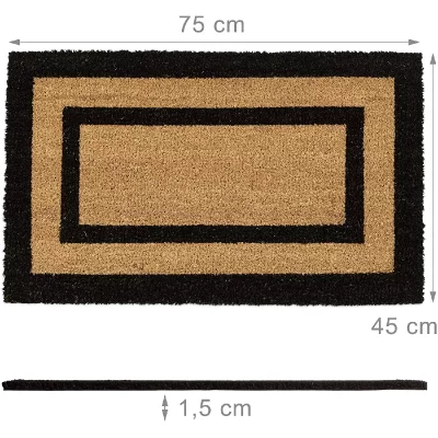 HELLOSHOP26 Paillasson tapis de sol porte d'entr&eacute;e essuie-pieds long fibres de coco tapis - Or
