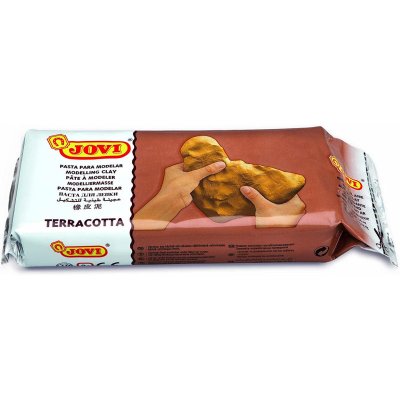 JOVI Pain de p&acirc;te &agrave; modeler autodurcissante de 1 kg couleur terre cuite