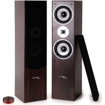 LTC Paire d'enceintes Hifi/Home-Cin&eacute;ma Bass Reflex 2x500W L766-WA + 5 M&egrave;tres de c&acirc;bles transparent