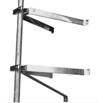 HDSAT Paire d'etriers fixation murale en u pour m&acirc;t d&eacute;port 50 cm mat antenne tnt parabole 320026