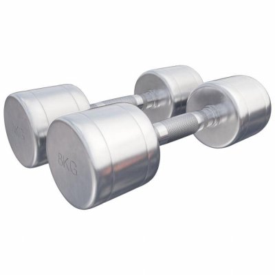 GORILLA SPORTS Paire d'halt&egrave;res chrom&eacute;s de 2 x 8 KG