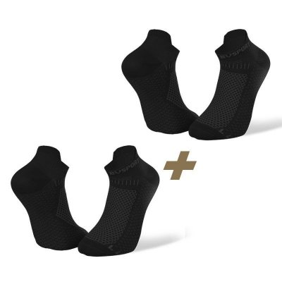 BV SPORT Paire de chaussettes  light 3d ultra courte x2 noir