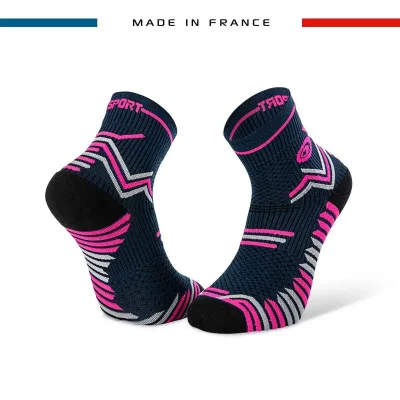 Paire de chaussettes bv sport trail ultra bleu rose