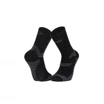 BV SPORT Paire de chaussettes  trail ultra merinos gris anthracite