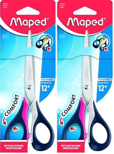 MAPED Paire de ciseaux &agrave; bouts ronds Sensoft 3D,  (lames de 16 cm)