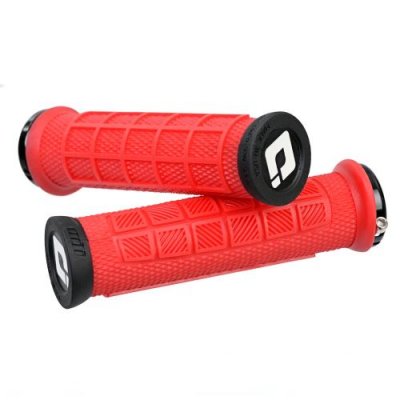 ODI Paire de grips  elite pro rouge 130 mm lock on noir