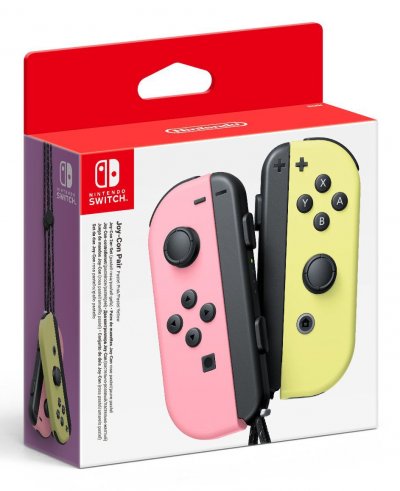 NINTENDO Paire de Manettes Joy-con  Switch Rose pastel et Jaune pastel