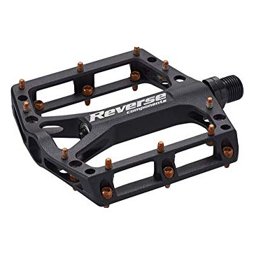 REVERSE Paire de pedales plates  black one noir orange