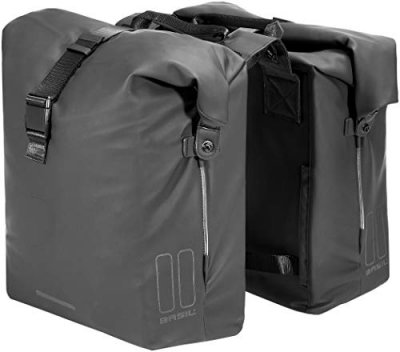 BASIL Paire de sacoches lat&eacute;rales de v&eacute;lo  Soho 41L noires &agrave; fixatio