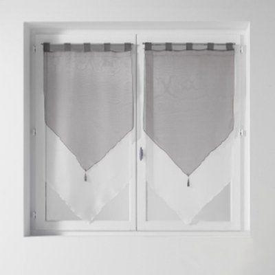 Paire de Voilages Blanche/Grise 2x60x120